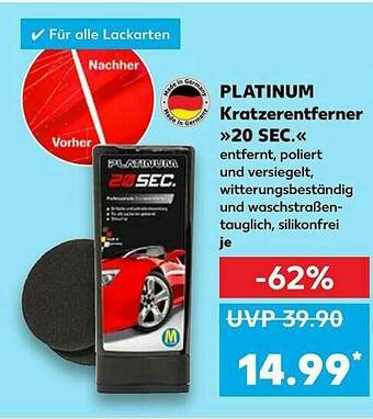 Kaufland Platinum Kratzerentferner „20 Sec” Angebot