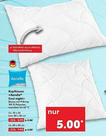 Kaufland Aerelle Kopfkissen „cool Night” Angebot