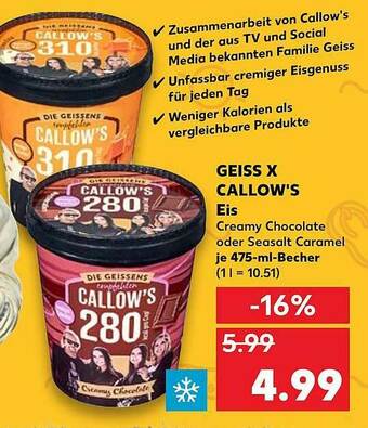 Kaufland Geiss X Callow's Eis Angebot