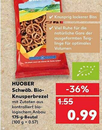 Kaufland Huober Schwäb. Bio-knusperbrezel Angebot