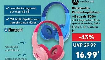 Kaufland Motorola Bluetooth-kinderkopfhörer »squads 300« Angebot