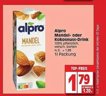 Edeka Alpro mandel- oder kokosnuss-mix Angebot