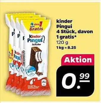 NETTO Kinder pingui 4 stück, davon 1 gratis Angebot