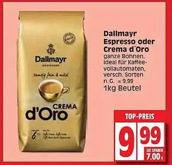 Edeka Dallmayr espresso oder crema d'oro Angebot