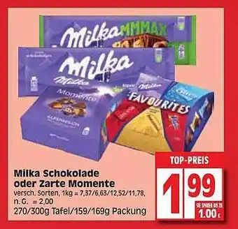 Edeka Milka schokolade oder zarte momente Angebot