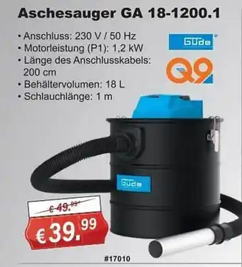 Stabilo Fachmarkt Güde aschesauger ga 18-1200.1 Angebot