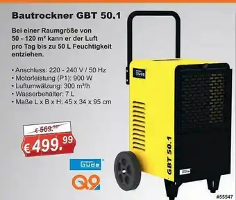 Stabilo Fachmarkt Güde bautrockner gbt 50.1 Angebot