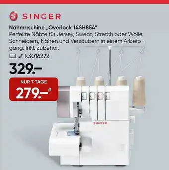 Galeria Singer nähmaschine „overlock 14sh854“ Angebot