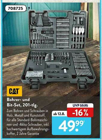 Aldi Süd CAT Bohrer- Und Bit-Setm 201-Tlg. Angebot