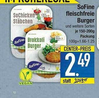 E-Center Sofine Fleischfreie Burger Angebot