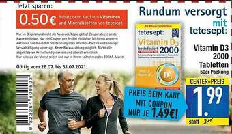 E-Center Rundum Versorgt Mit Tetesept : Vitamin D3 2000 Tabletten Angebot