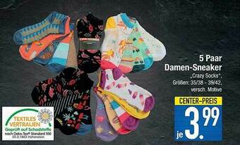 E-Center 5 Paar Damen-sneaker „crazy Socks” Angebot