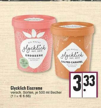 E-Center Glycklich Eiscreme Angebot