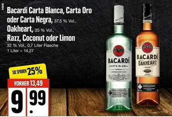 Edeka Bacardi Carta Blanca Carta Oro Oder Carta Negra Oakheart Razz Coconut Oder Limon Angebot