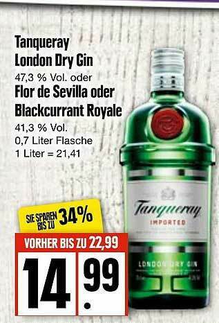 Edeka Tanqueray London Dry Gin Oder Flor De Sevilla Oder Blackcurrant Royale Angebot