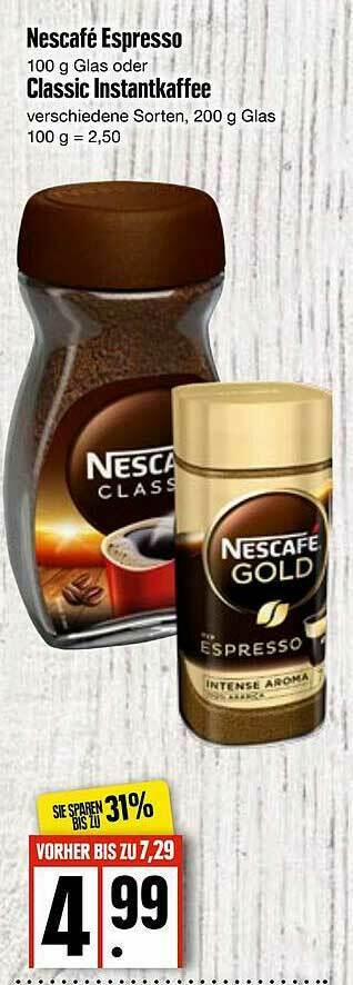 Nescafé Espresso Classic Instantkaffee Angebot bei Edeka