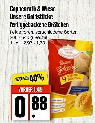 Edeka Coppenrath & Wiese Unsere Goldstücke Fertiggebackene Brötchen Angebot