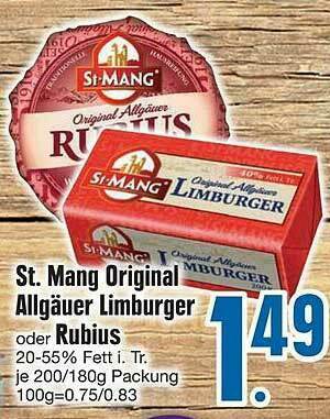 Edeka St. Mang Original Allgäuer Limburguer Oder Rubius Angebot