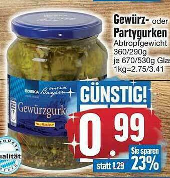 Edeka Gewürz- Oder Partygurken Angebot