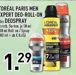 Edeka L'oréal Paris Men Expert Deo-roll-on Oder Deospray Angebot