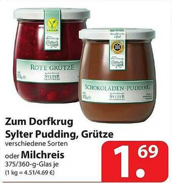 Famila Nord Ost Zum Dorfkrug Sylter Pudding, Grütze Oder Milchreis Angebot