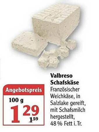 Globus Valbreso Schafskäse Angebot