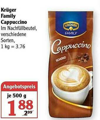 Globus Krügere Family Cappuccino Angebot