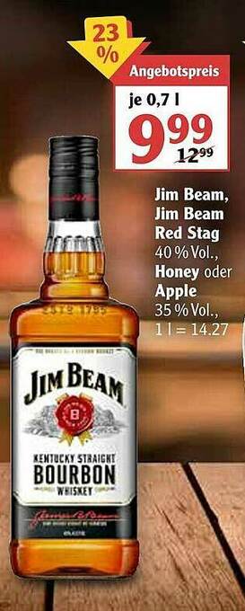 Globus Jim Beam, Jim Beam Red Stag, Honey Oder Apple Angebot