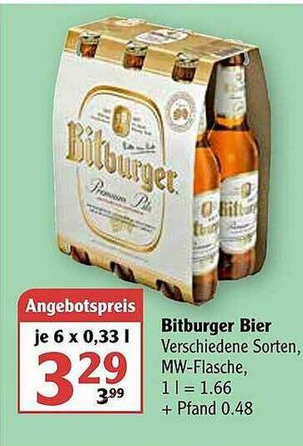 Globus Bitburger Bier Angebot