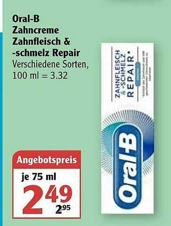 Globus Oral-b Zahncreme Zahnfleisch & -schmelz Repair Angebot