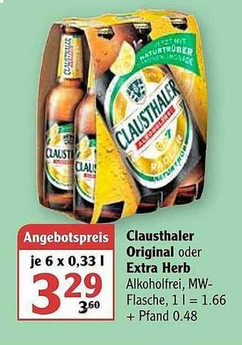 Globus Clausthaler Original Oder Extra Herb Angebot