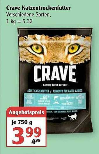 Globus Crave Katzentrockenfutter Angebot