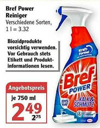 Globus Bref Power Reiniger Angebot