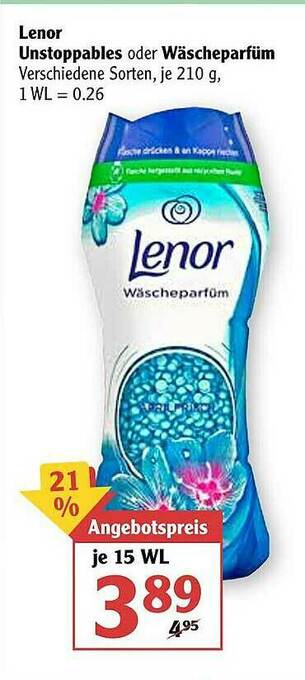 Globus Lenor Unstoppables Oder Wäscheparfüm Angebot