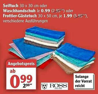 Globus Ross Seiftuch, Waschhandschuh Oder Frottier-gästetuch Angebot