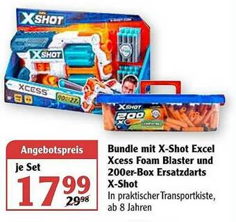 Globus Bundle Mit X-shot Excel Xcess Foam Blaster Und 200er-box Ersatzdarts X-shot Angebot