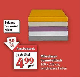 Globus Mikrofaser-spannbetttuch Angebot