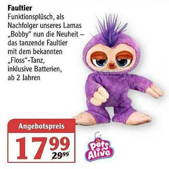 Globus Faultier Pets Alive Angebot