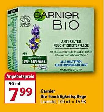 Globus Garnier Bio Feuchtigkeitspflege Angebot