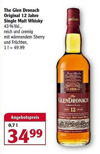 Globus The Glen Dronach Original 12 Jahre Single Malt Whisky Angebot