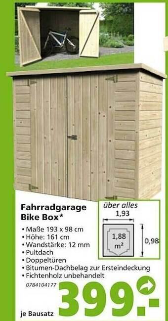 Globus Baumarkt Fahrradgarage Bike Box Angebot