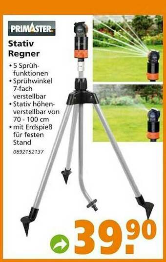 Globus Baumarkt Primaster Stativ Regner Angebot