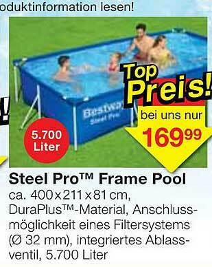 Jawoll Steel Pro Frame Pool Ca. 400x211x81cm Angebot