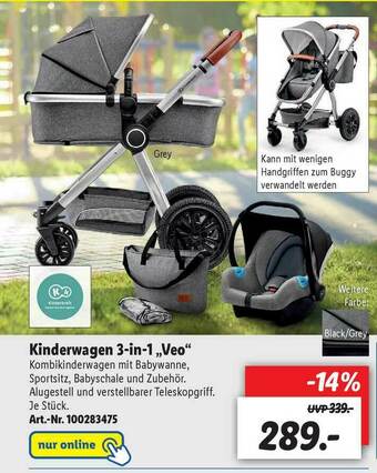 Lidl Kinderwagen 3-in-1 ,,Veo'' Angebot