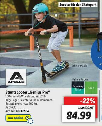 Lidl Apollo Stuntscooter ,,Genius Pro Angebot