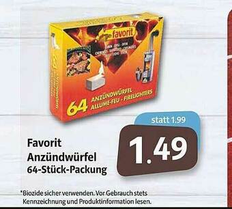 Markant Favorit Anzündwürfel Angebot