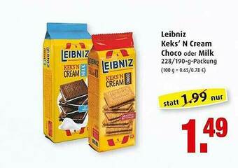 Markant Leibniz Keks'n Cream Choco Oder Milk Angebot