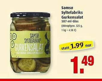 Markant Samsø Syltefabriks Gurkensalat Angebot