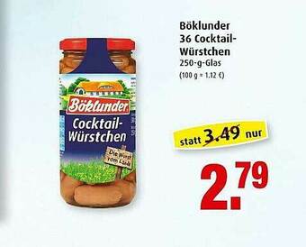 Markant Böklunder 36 Cocktail-würstchen Angebot