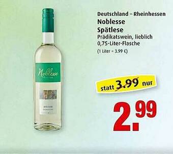 Markant Noblesse Spätlese Angebot